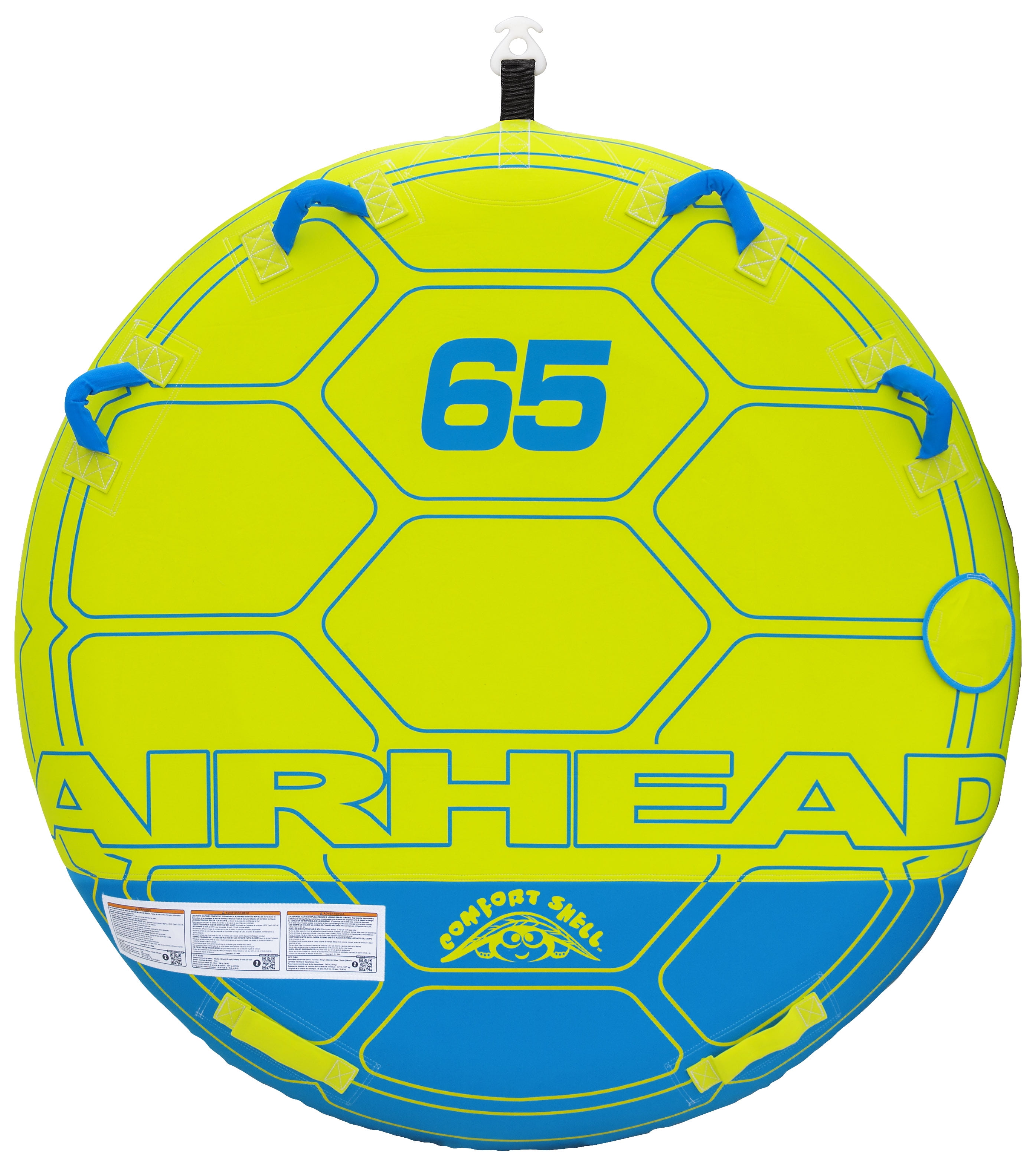 Airhead Comfort Shell Deck 65" Towable Tube for Boating, 2 Riders