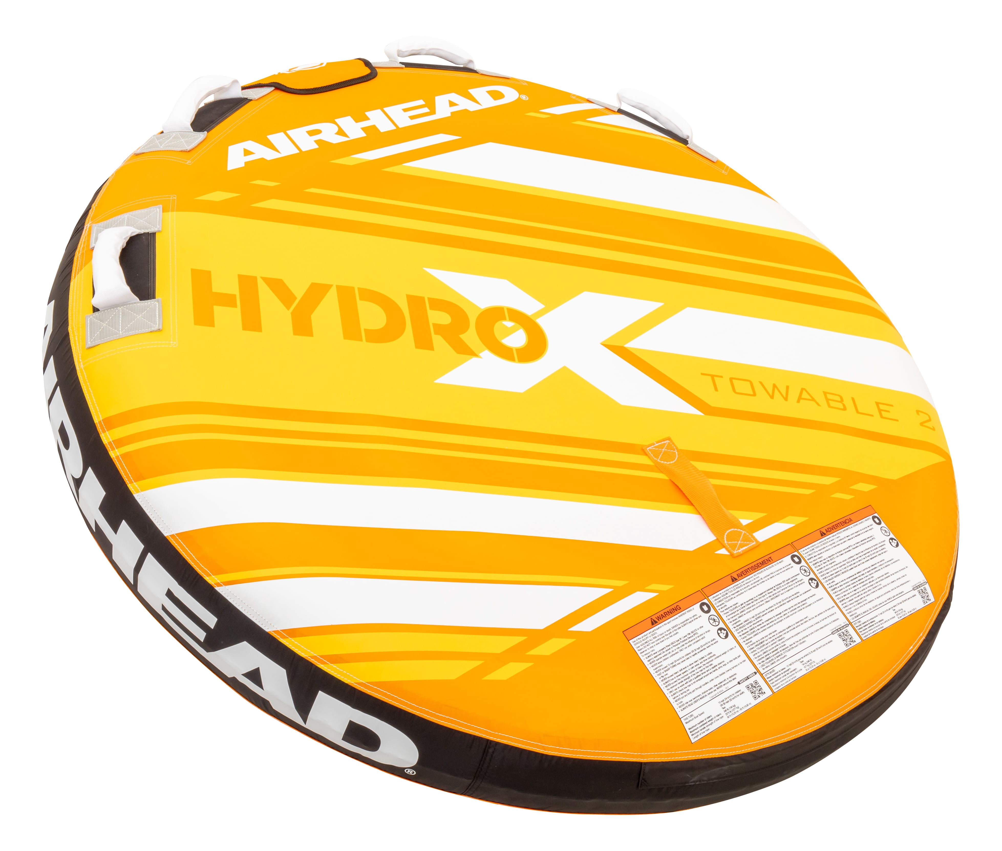 Airhead Hydro-X 2 Person Towable Tube for Boating, Orange, 58" Deflated Size, Max Capacity 340 lbs