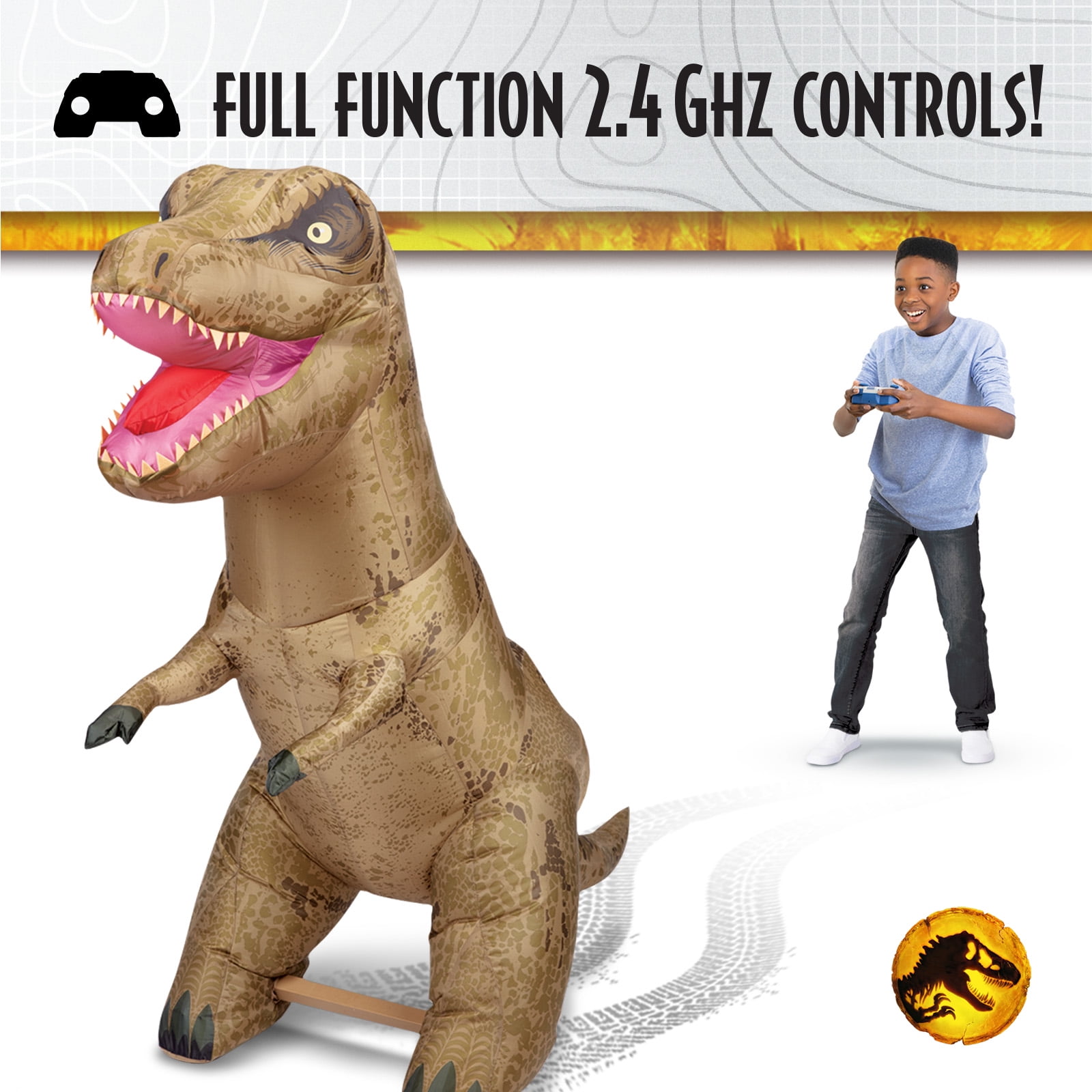AirTitans Jurassic World Massive Attack T-Rex Remote Control Inflatable Over 6 feet Long with More than a Dozen T-Rex Sound Effects