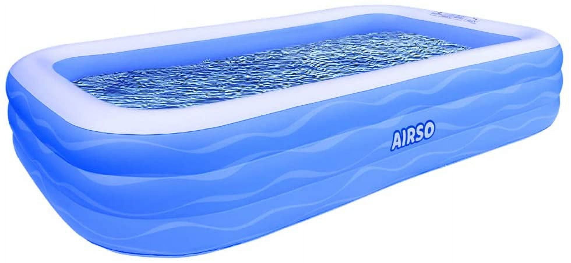 Airso Inflatable Swimming Pool Family Full-Sized Inflatable Pools 118" x 72" x 22" Thickened Family Lounge Pool for Toddlers, Kids & Adults Oversized Kiddie Pool Outdoor Blow Up Pool for Backyard, Garden