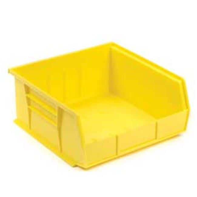 Akro-Mils 184813YL Plastic Stacking Bin - 11 x 10.88 x 5 in., Yellow