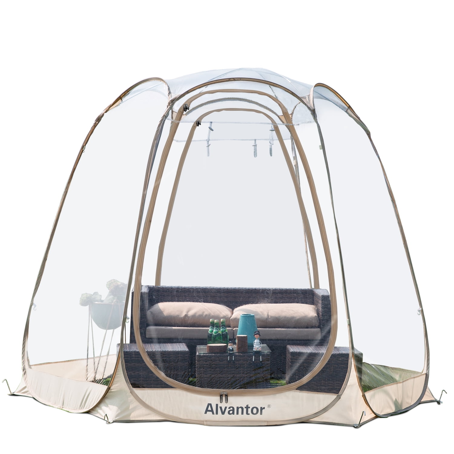 Alvantor Bubble Tent Pop up Canopy Family Camping Gazebo 10'Lx10W'x7'H Beige