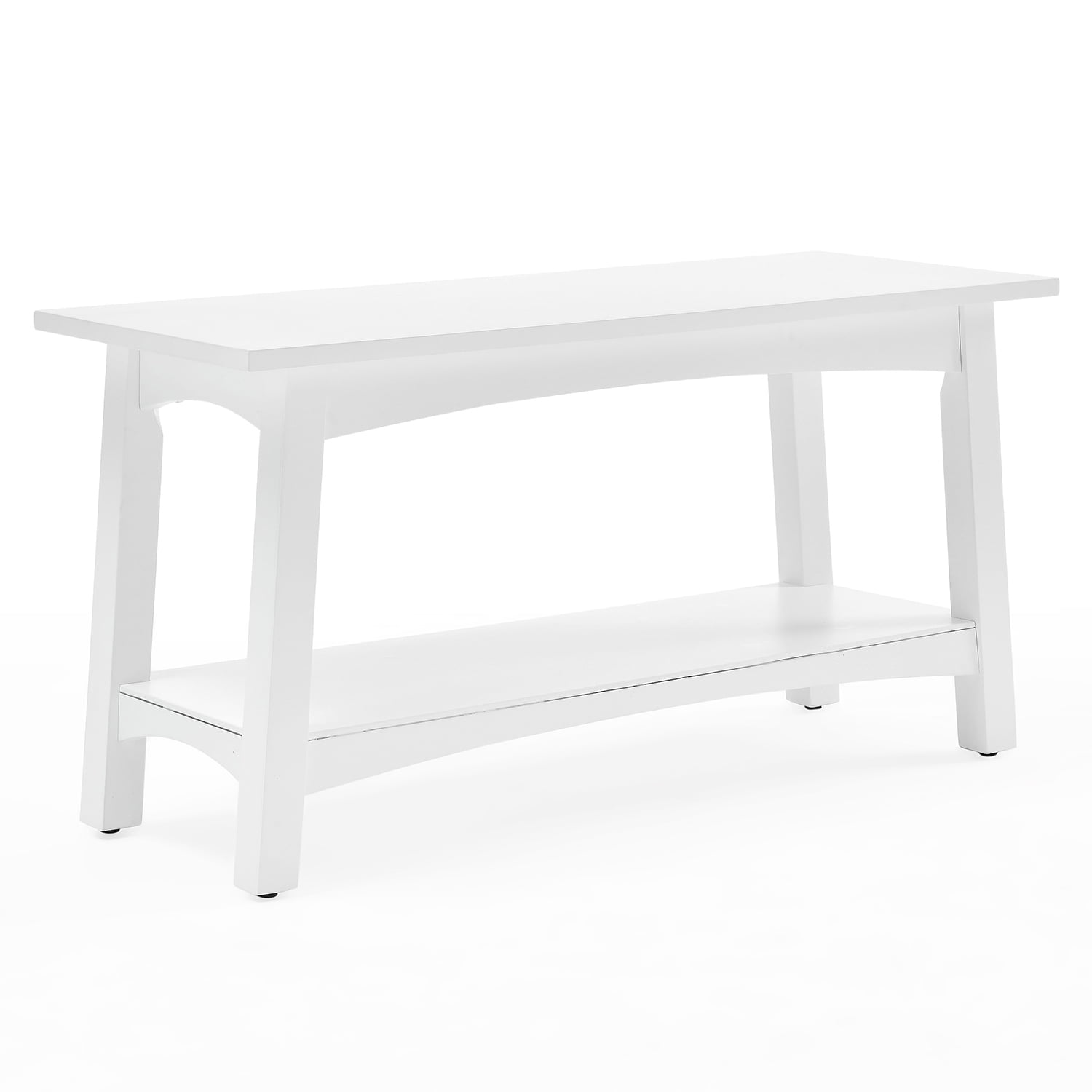 Alaterre Furniture Craftsbury 36 in. Sturdy Pine Wood Entryway Bench, 2-Person Bench Open Design Accent Furniture, White