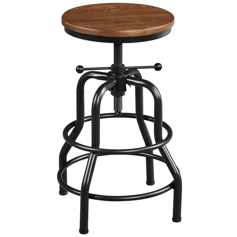 Alden Design Vintage Metal Industrial Bar Stool Counter Height for Kitchen Restaurant Bar, Brown
