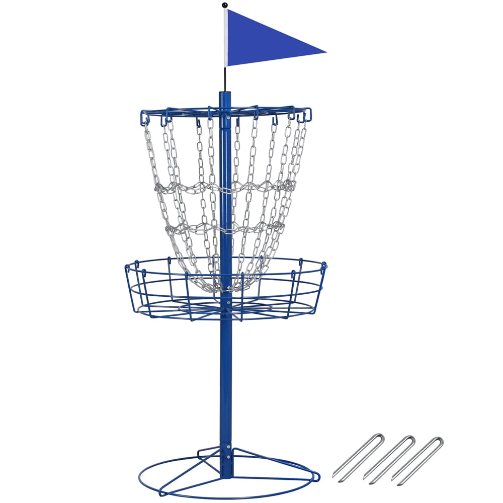 Alden Design 12-Chain Portable Disc Golf Basket Metal Flying Disc Golf Target, Blue