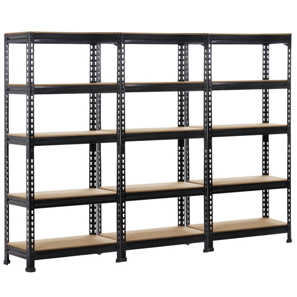 Alden Design 3 Pack 5 Tiers Metal Storage Shelf, Black