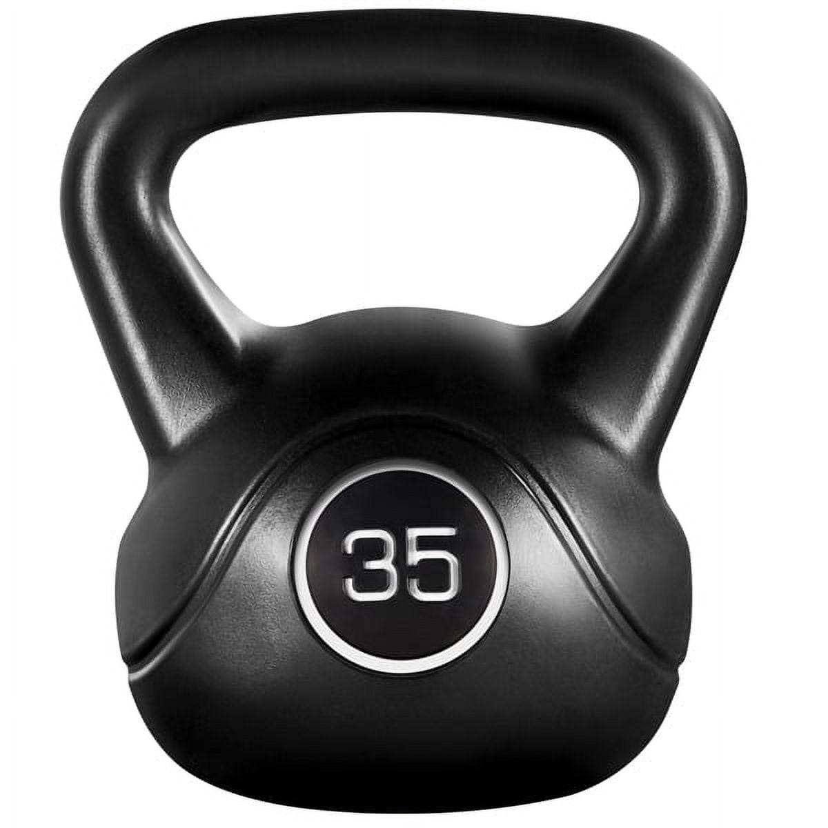 Alden Design 35 Lbs HDPE Coated Kettlebell, Black