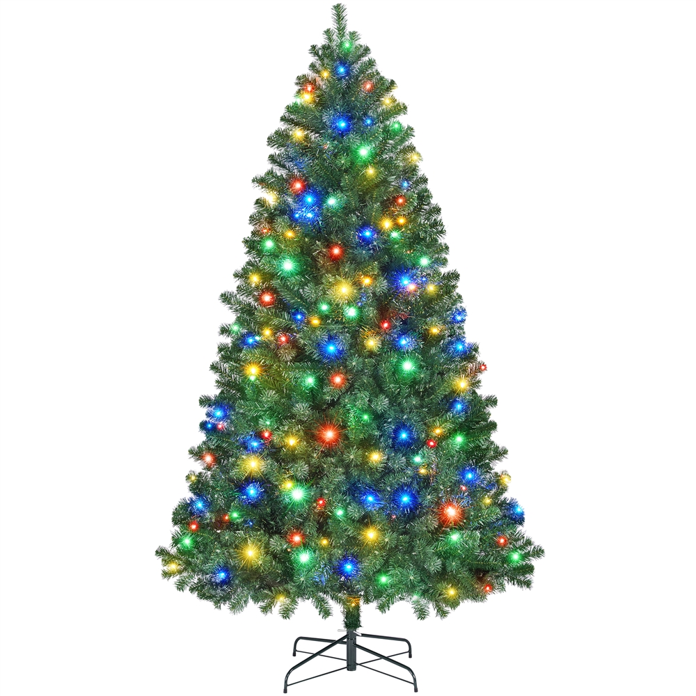 Alden Design 6ft Pre-lit Spruce Artificial Christmas Tree with 300 LED Lights, Green