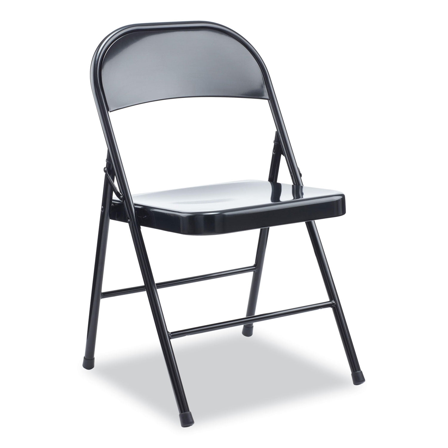 Alera Armless Steel Folding Chair, Supports up to 275 lb, Black, 4/Carton