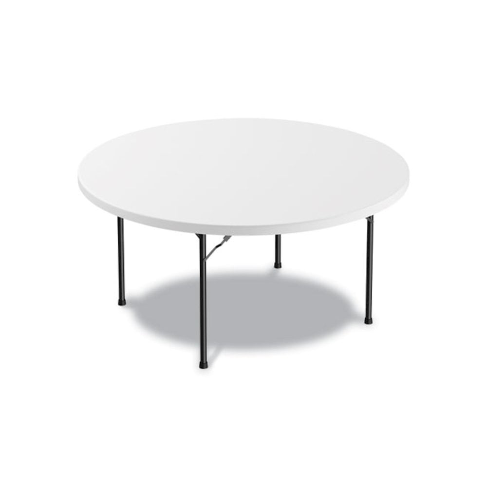 Alera Round Plastic Folding Table, 60 dia x 29.25h, White - ALEPT60RW