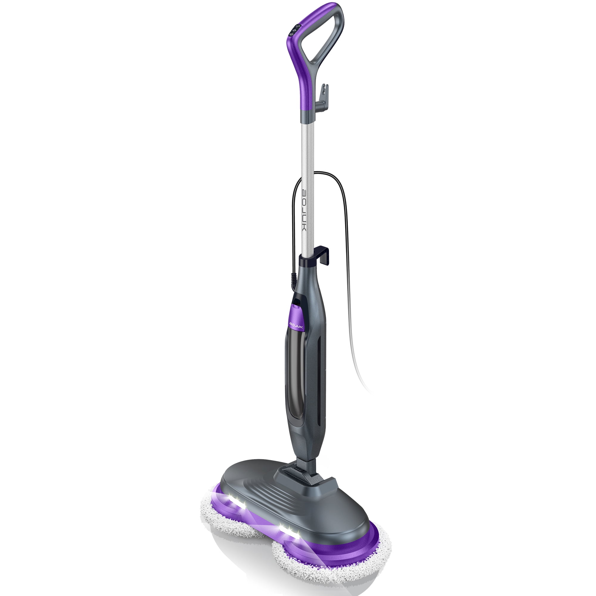 Steam Mop with LED Headlights, Dual Scrubbing Head, Adjustable Steam Control, Anti-Slip Swivel Head