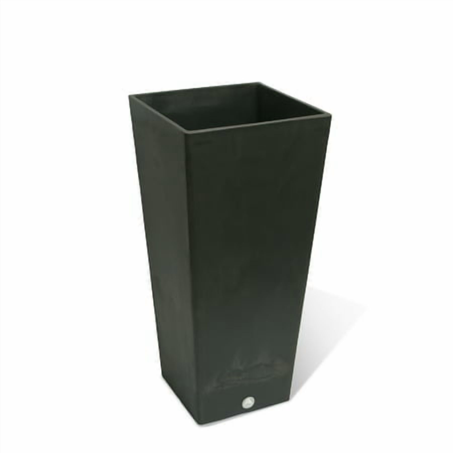 Algreen Products 17633 13 x 28 in. Valencia Square Taper Planter with Elevated Plant Shelf - Slate
