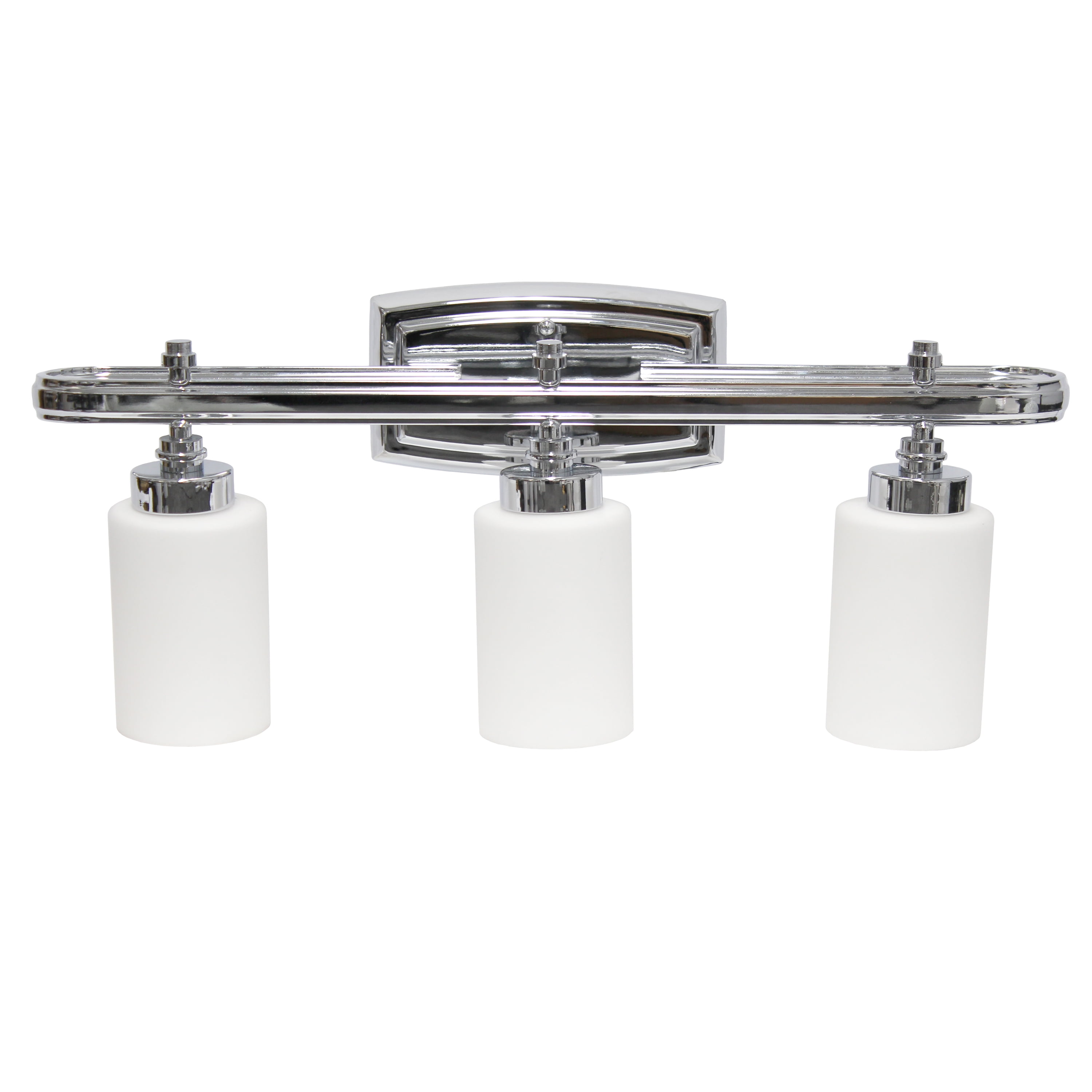All the Rages Essentix 3-Light Metal Vanity Fixture with Opaque Shade in Chrome