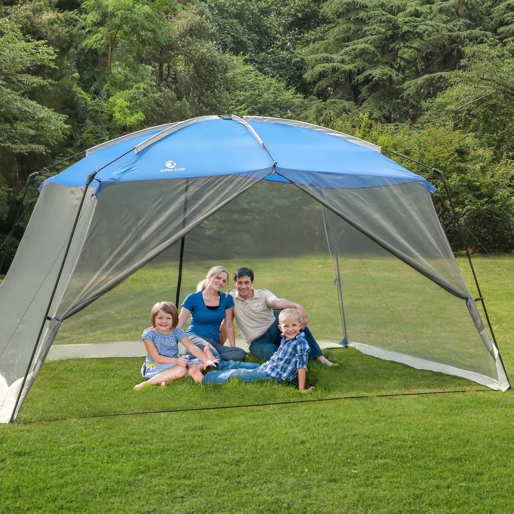 Alpha Joy 13' x 9' Screen House Canopy Sun Shade with One Room, Blue