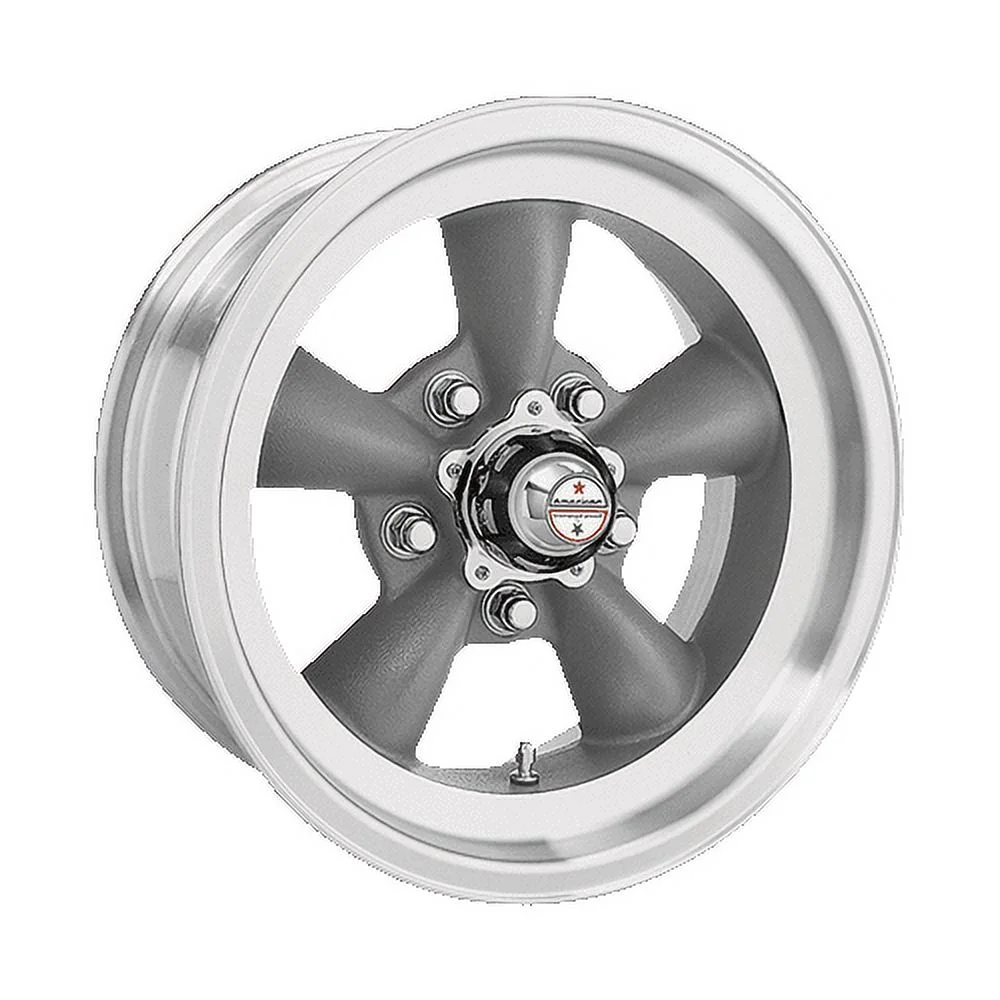 American Racing Vintage Aluminum Rim VN105 TORQ THRUST D 16X8in Torq Thrust Gray Machined Lip Finish, VN1056865