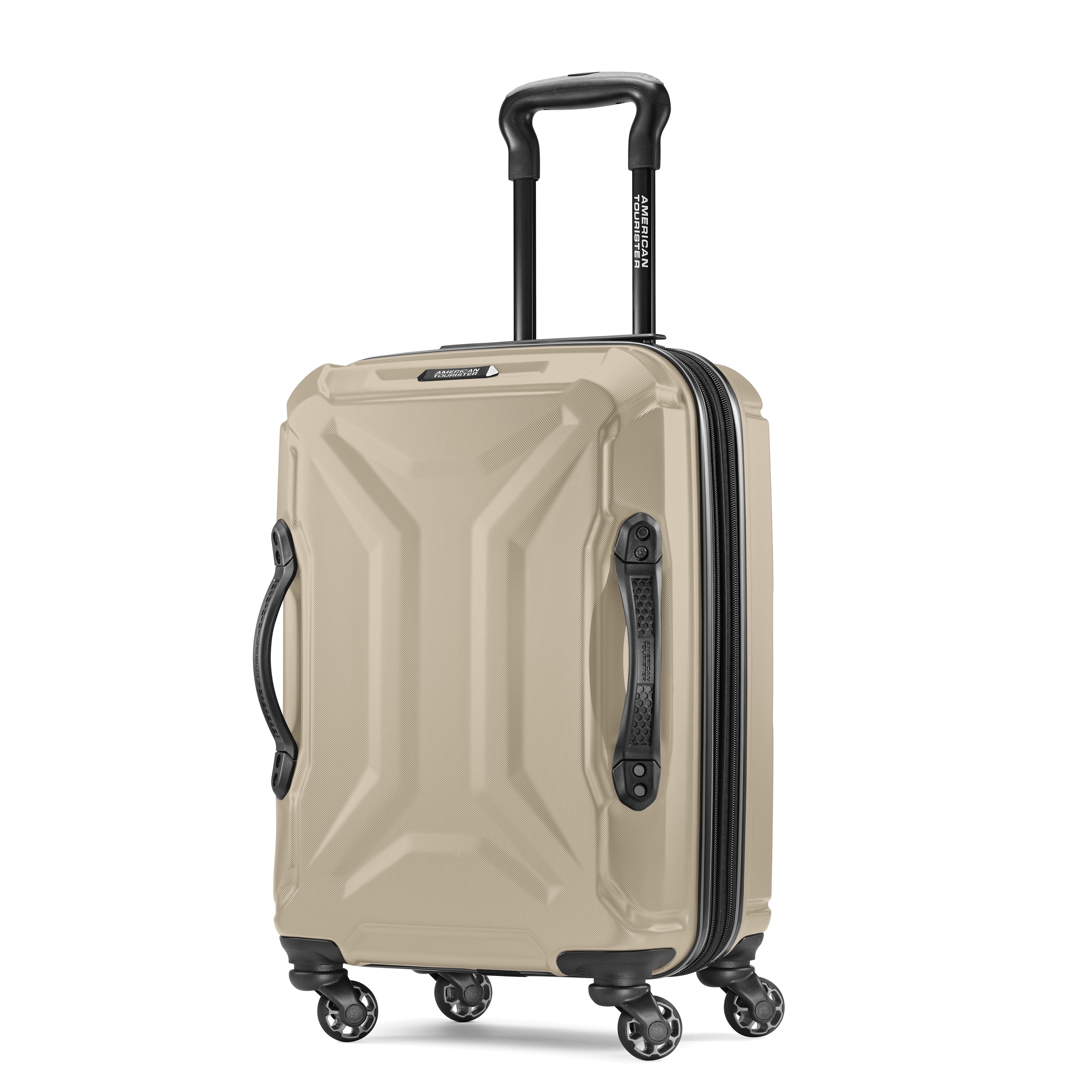 American Tourister Cargo Max 21" Hardside Durable Carry-on Spinner Luggage with Divider Pockets, Dune