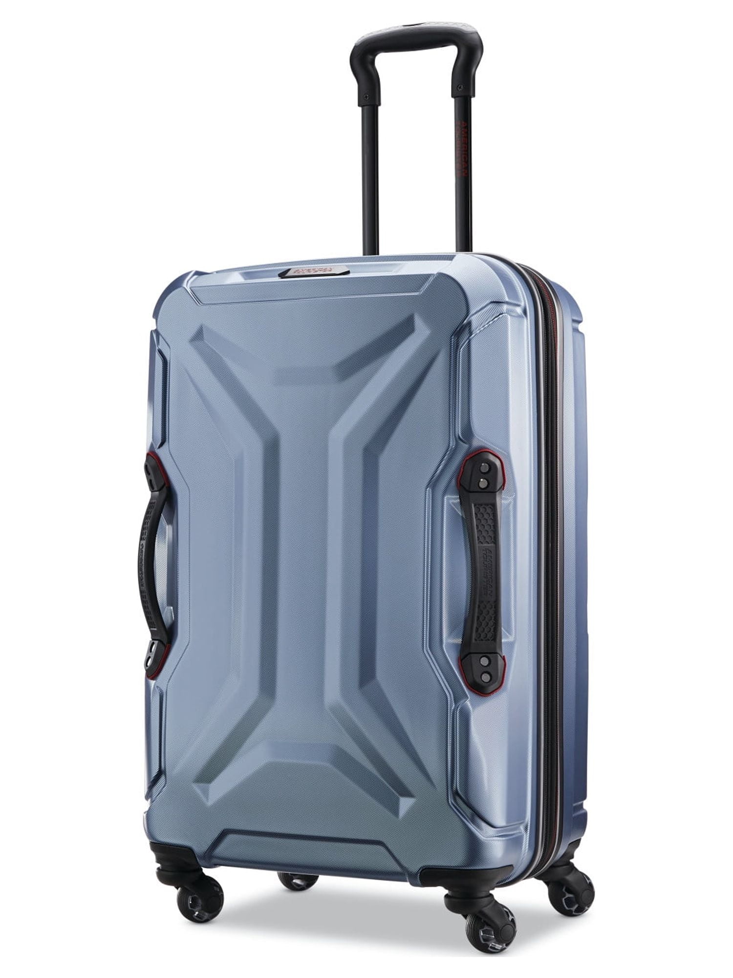 American Tourister Cargo Max 25" Hardside Durable Medium Checked Spinner Luggage with Divider Pockets, Slate Blue