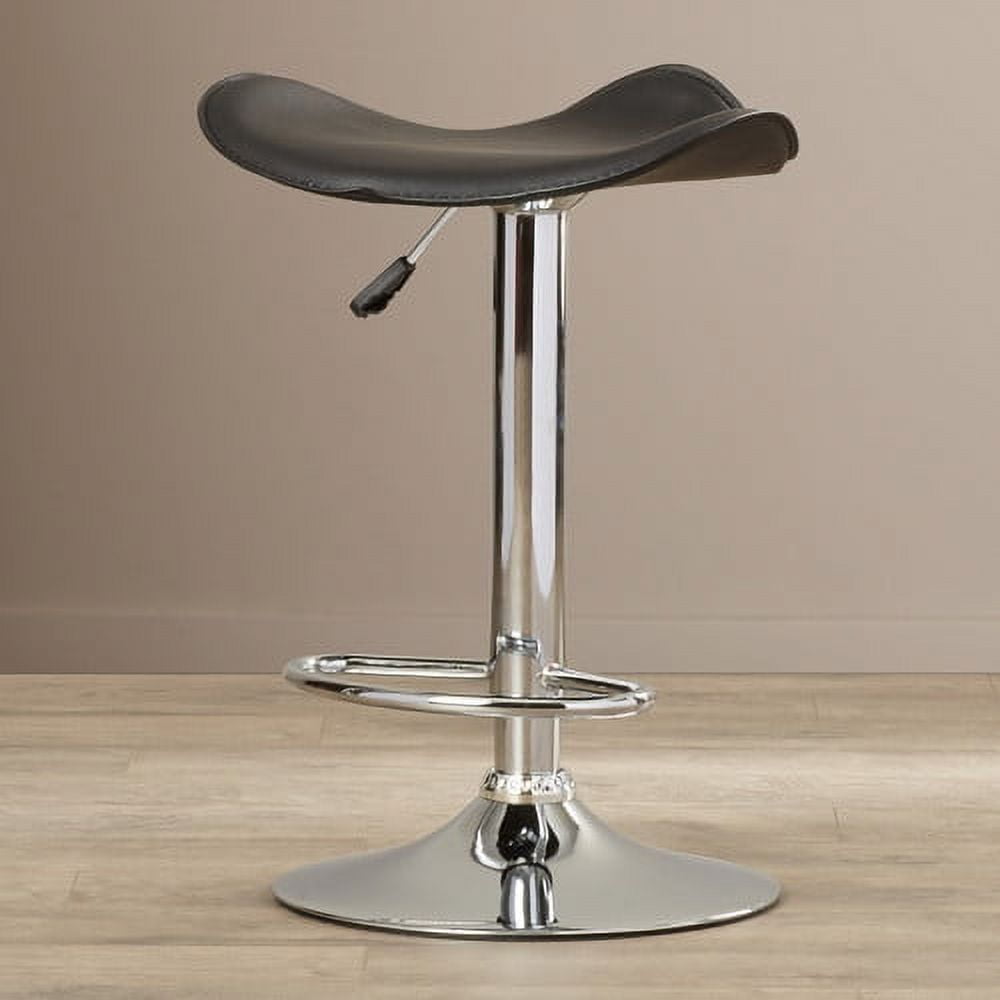 AmeriHome Adjustable Swivel Seat Backless Bar Stool with Polished Chrome Plated Steel Base