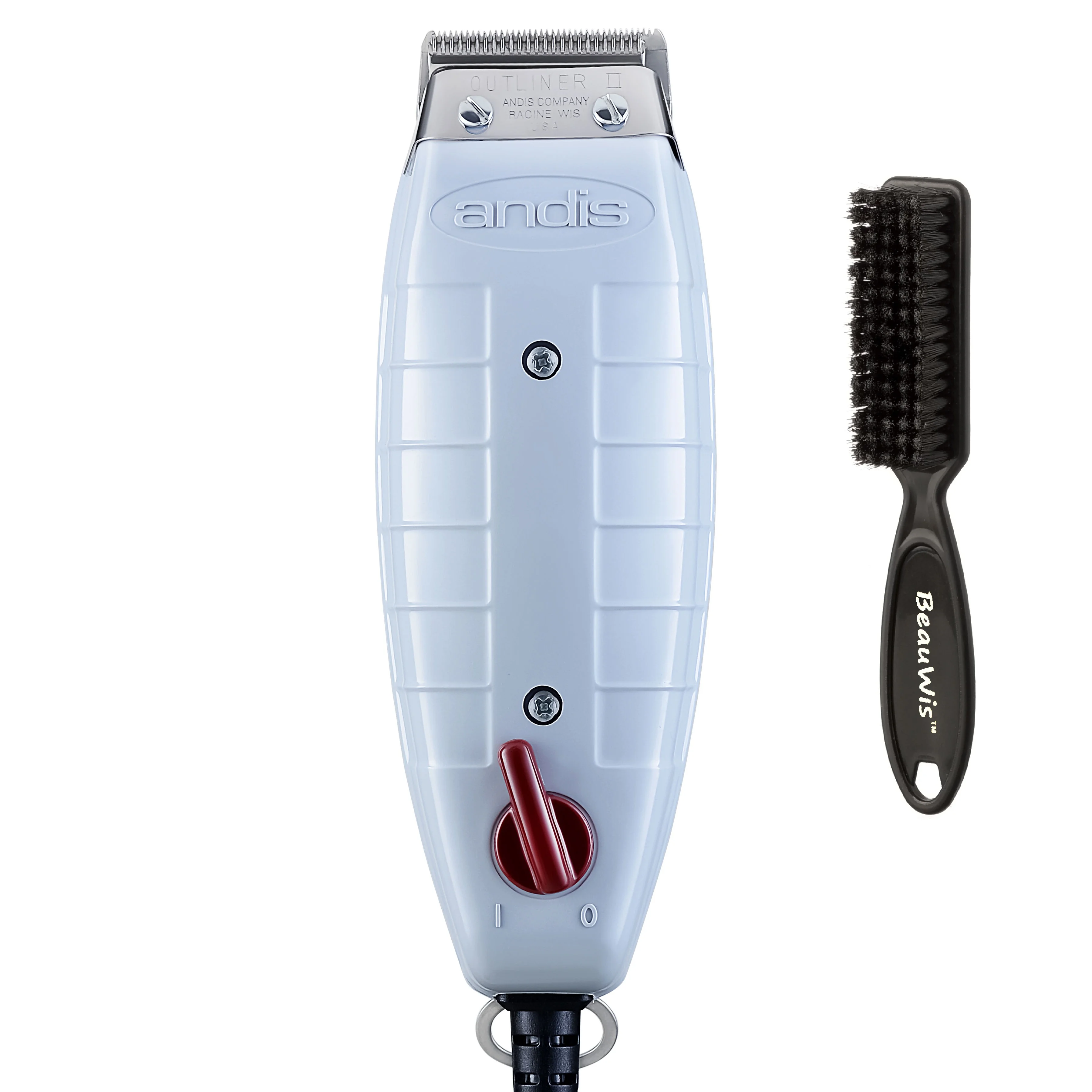Andis Professional Outliner II Personal Trimmer, Gray (04603) with a BeauWis Blade Brush