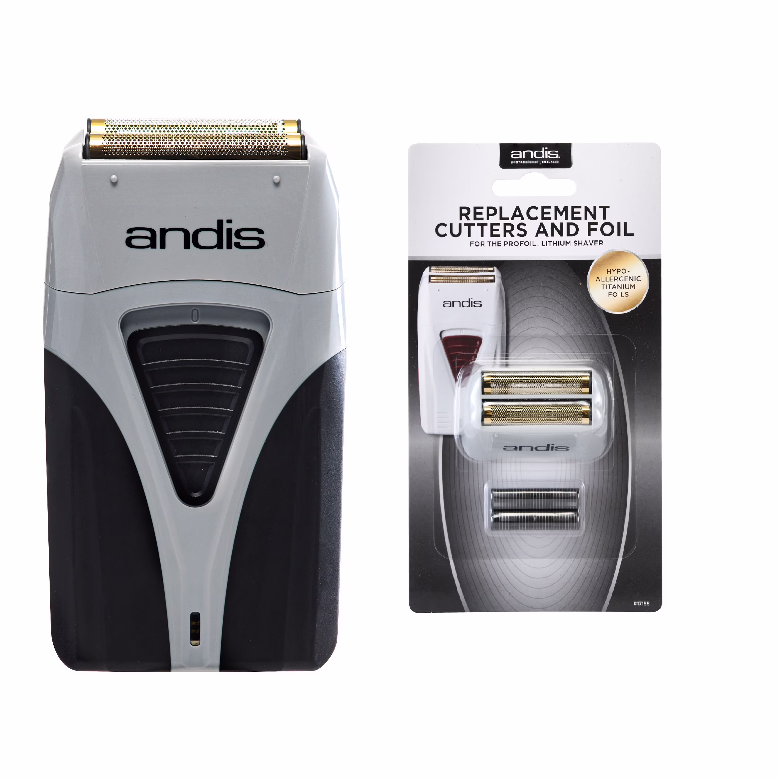 Andis Profoil Lithium Plus #17200 Titanium Foil Shaver Cordless +17155 Foil Replacement