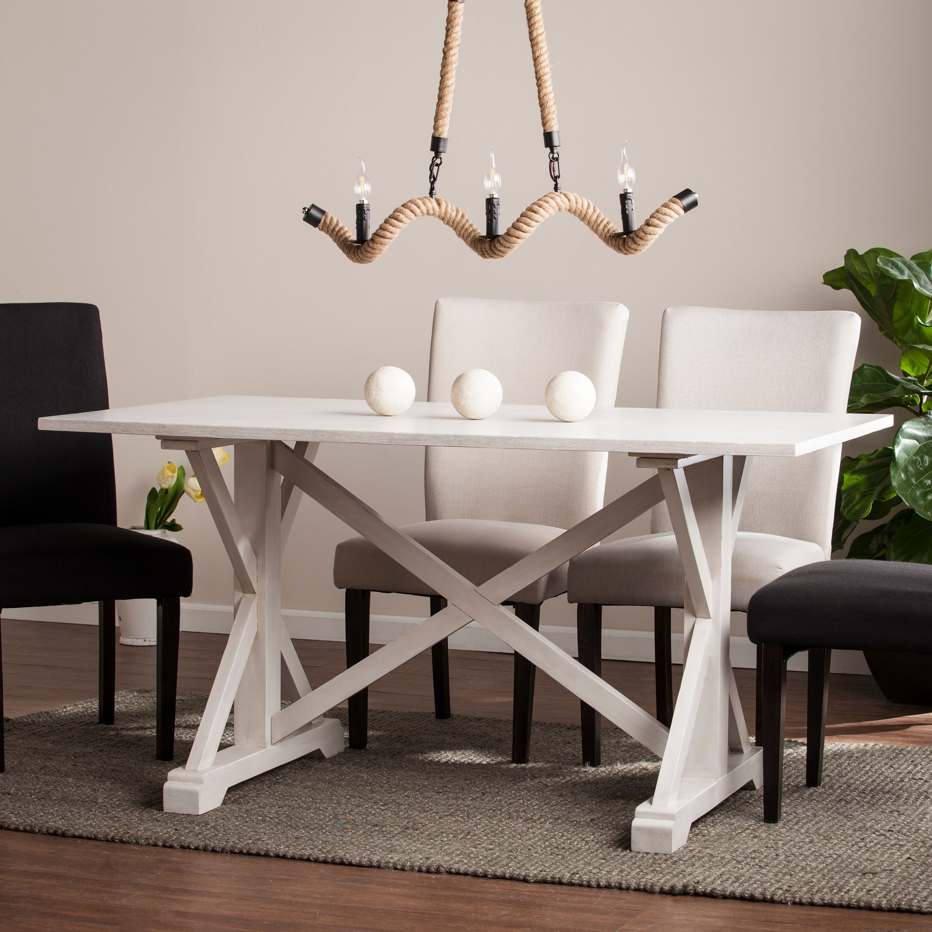 Annalise Farmhouse Dining Table, White