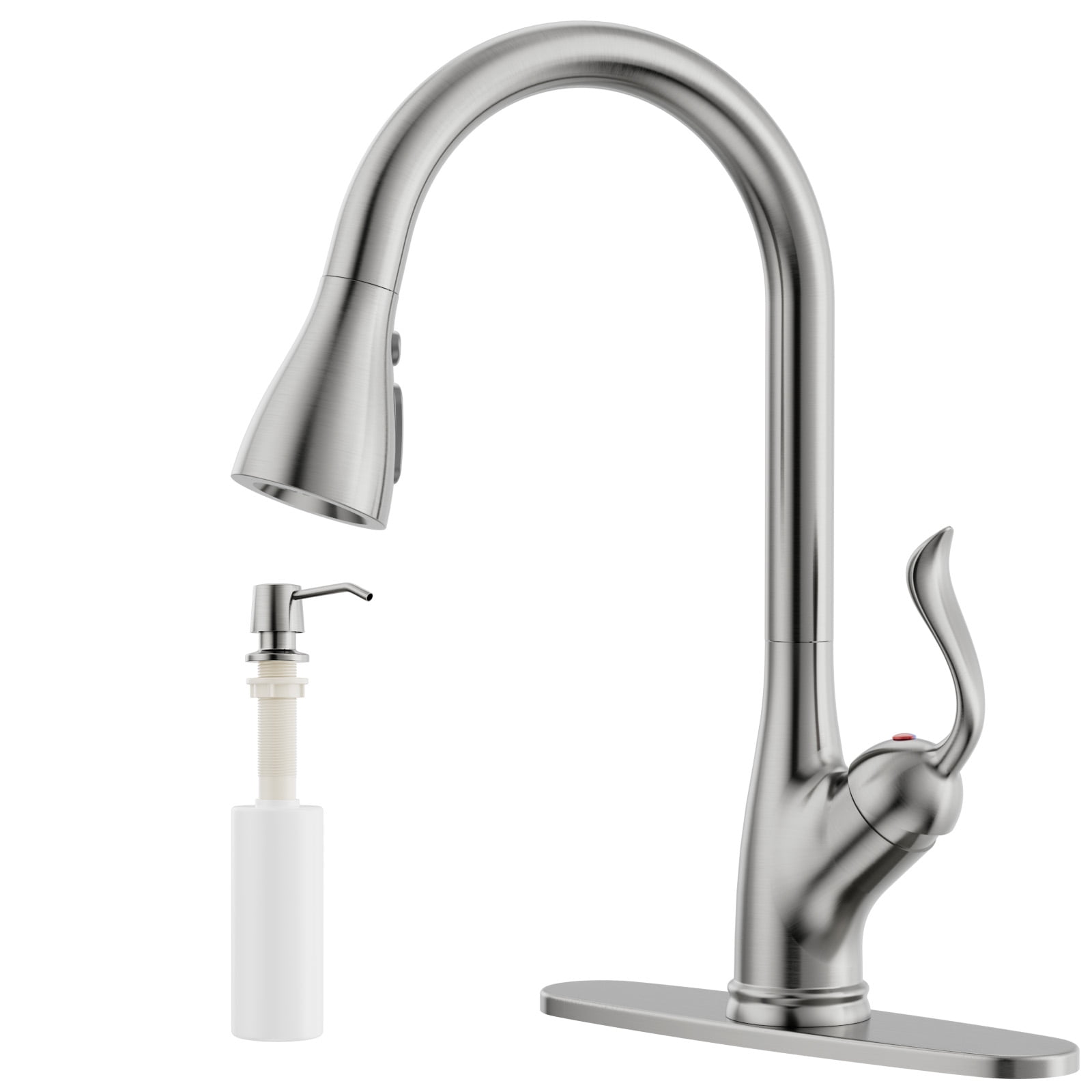 Appaso Patented Kitchen Faucet with Pull Down Sprayer Stainless Steel Brushed Nickel 149BN