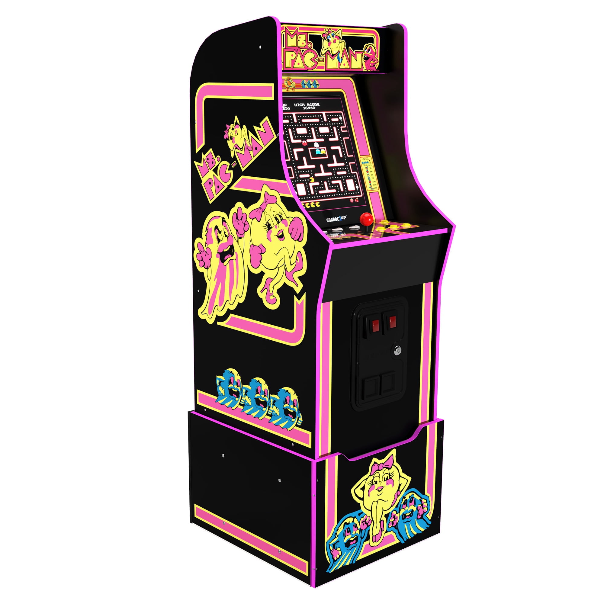 Arcade1UP - 14 Games in 1, Ms. Pac-Man, Legacy Video Game Arcade with Riser and Wi-Fi Live