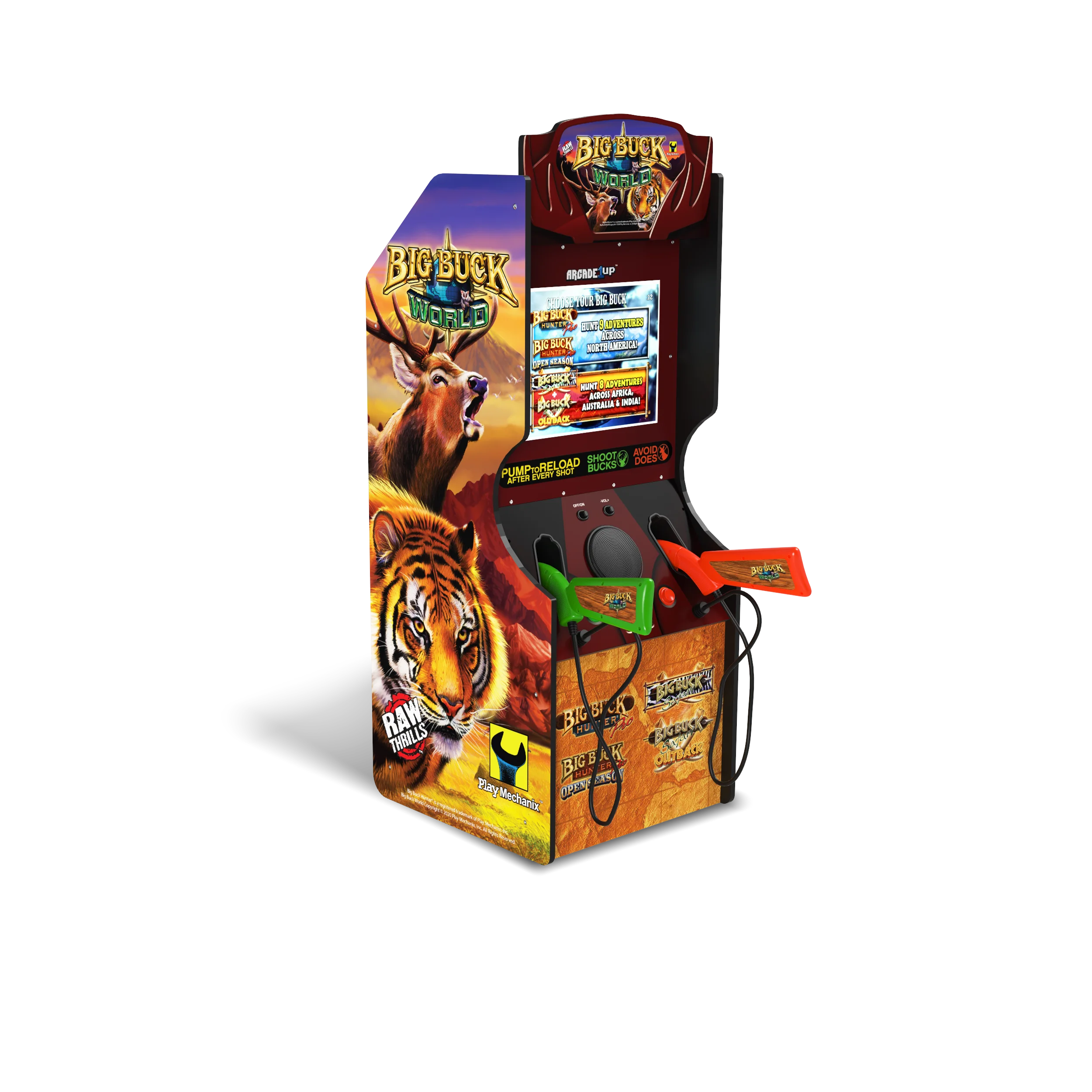 Arcade1Up Big Buck World Classic Arcade Machine, built for your home, 4-foot-tall stand-up cabinet, 4 classic games, and 17-inch screen