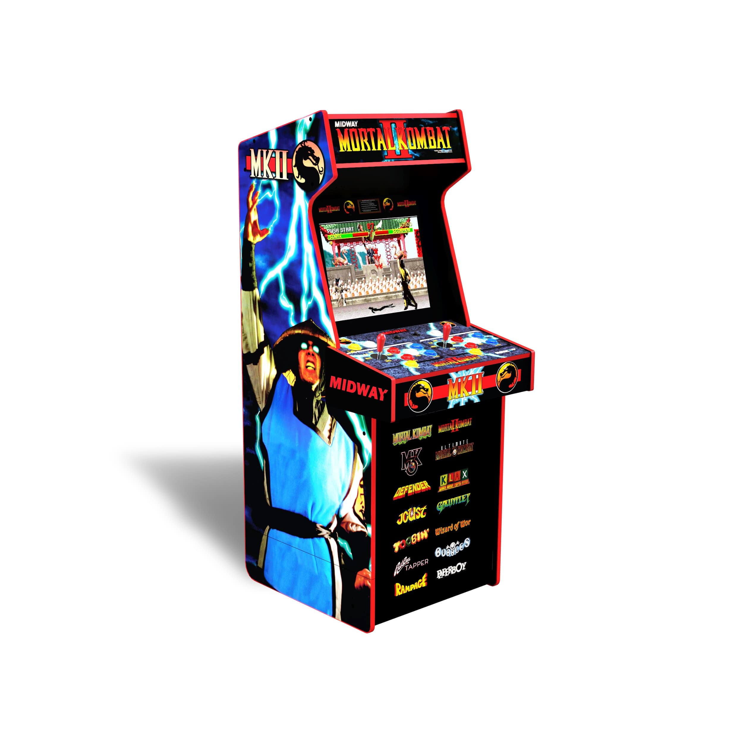 Arcade1Up Mortal Kombat II Classic Arcade Game with 4-foot-tall stand-up cabinet, Black, 62 lb
