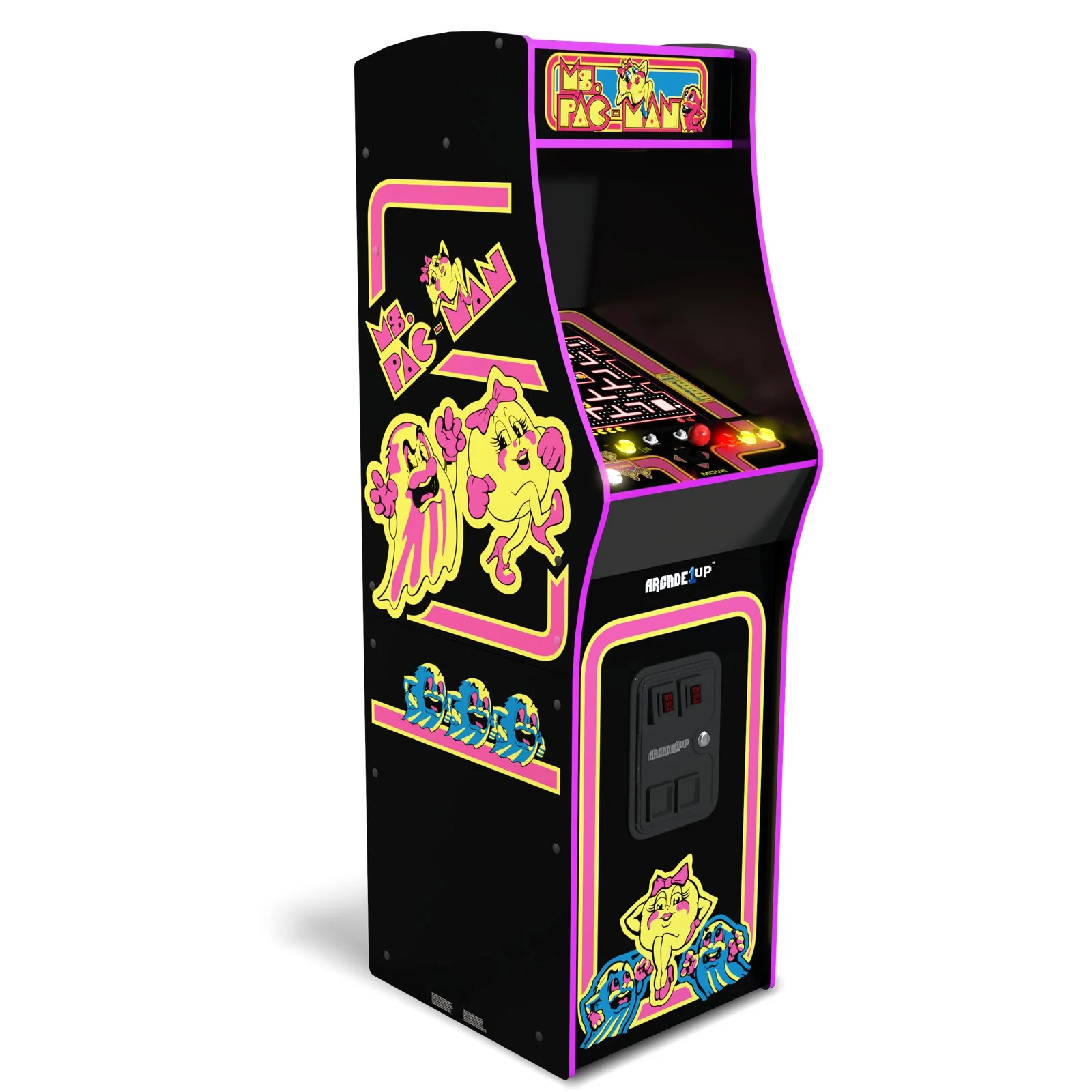 Arcade1Up Ms Pac-Man Deluxe Black Arcade Machine 14 Games in 1