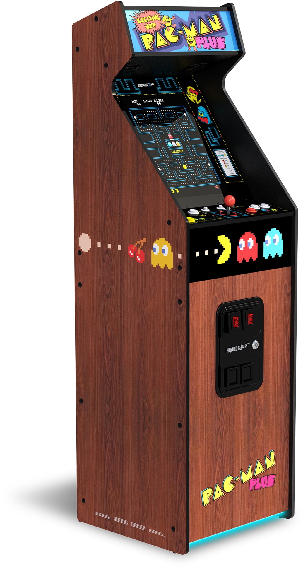 Arcade1Up Pac-Man Plus Deluxe Arcade Machine - 14 Classic Games, Retro Game Console for Home, 5' Tall Cabinet with 17-Inch Screen, Stand Up Video Game for Game Room
