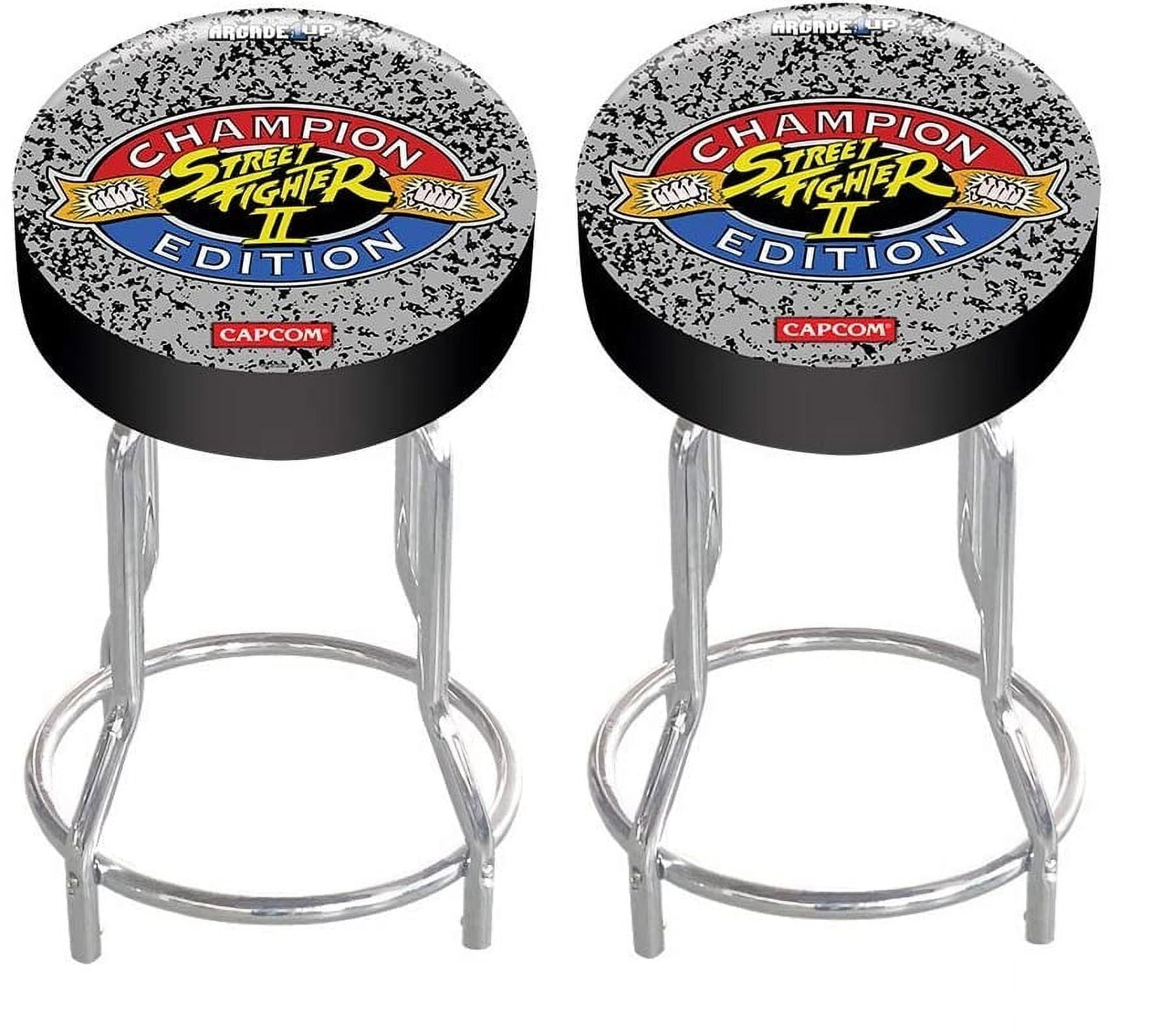 Arcade1Up Street Fighter II Arcade Adjustable Stool, 21.5" to 29.5" - SET OF 2