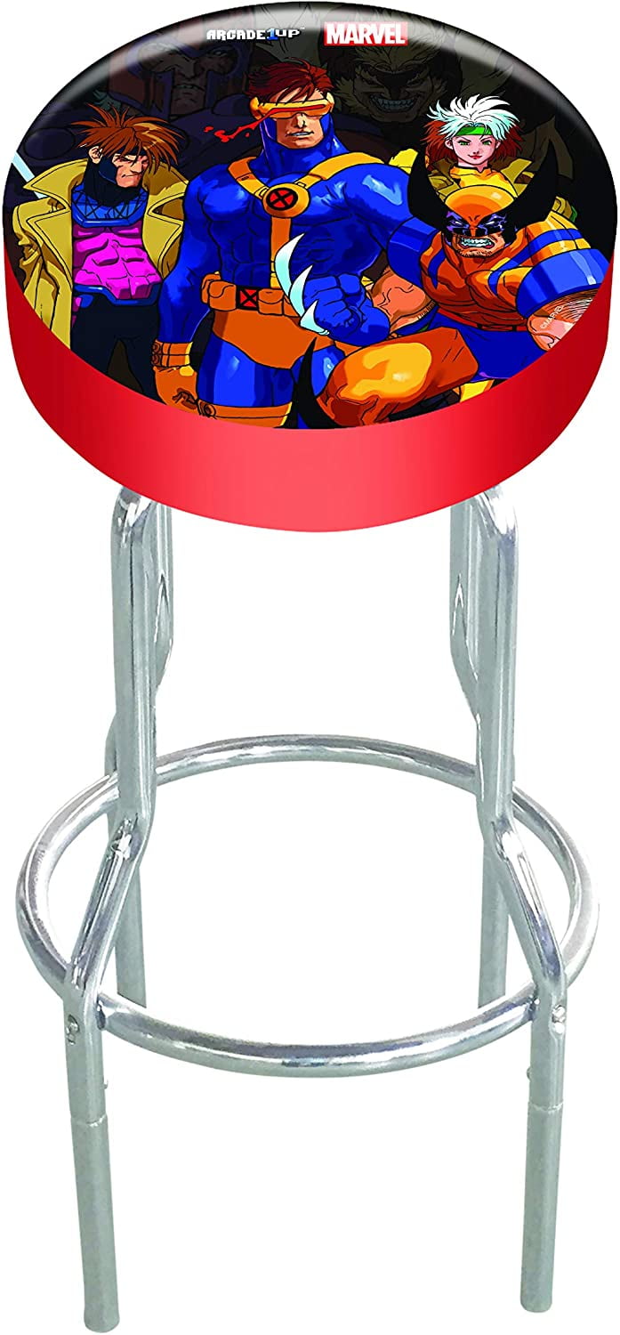 Arcade1Up X-Men vs Street Fighter Arcade Stool, Adjustable, Red/Multicolor