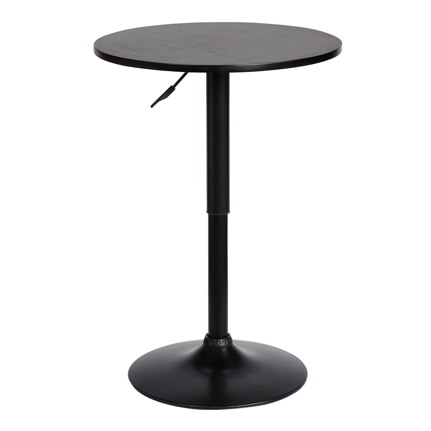 Armen Living Bentley Modern Swivel Adjustable Height Pub Table in Black Wood and Metal