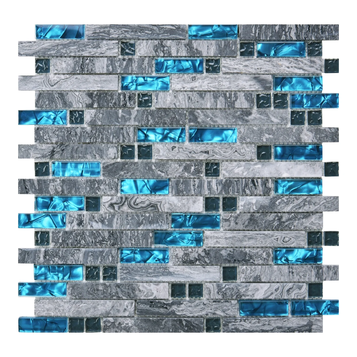 Art3d Decorative Stone Glass Tile 12"x 12" for Kitchen Backsplash or Bathroom Backsplash (5-Pack)