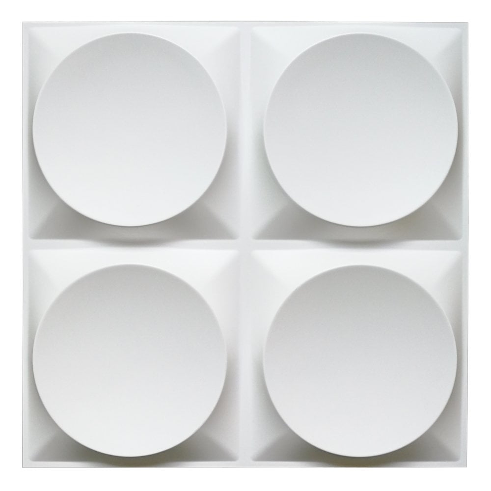 Art3d Disc Design 19.7 in. x 19.7 in. PVC 3D Wall Panel (12-Pack)