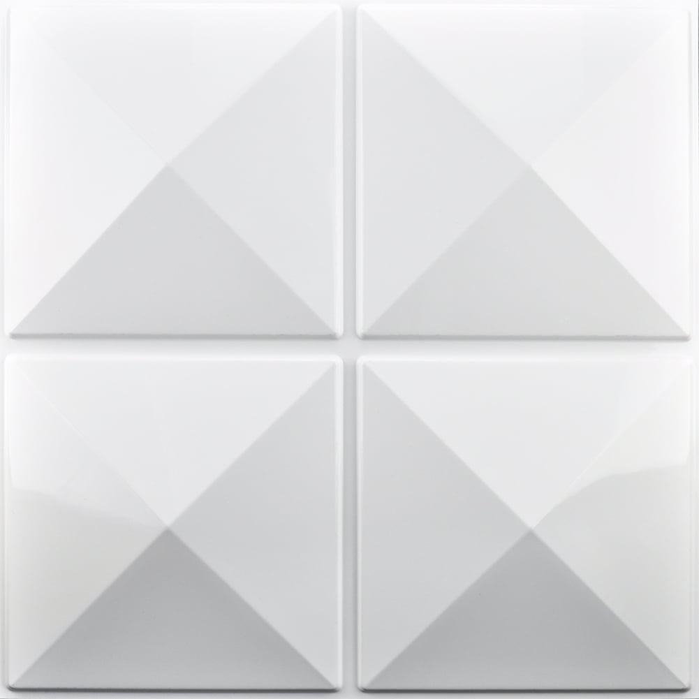 Art3d Pyramid Design 19.7 in. x 19.7 in. PVC 3D Wall Panel (12-Pack)