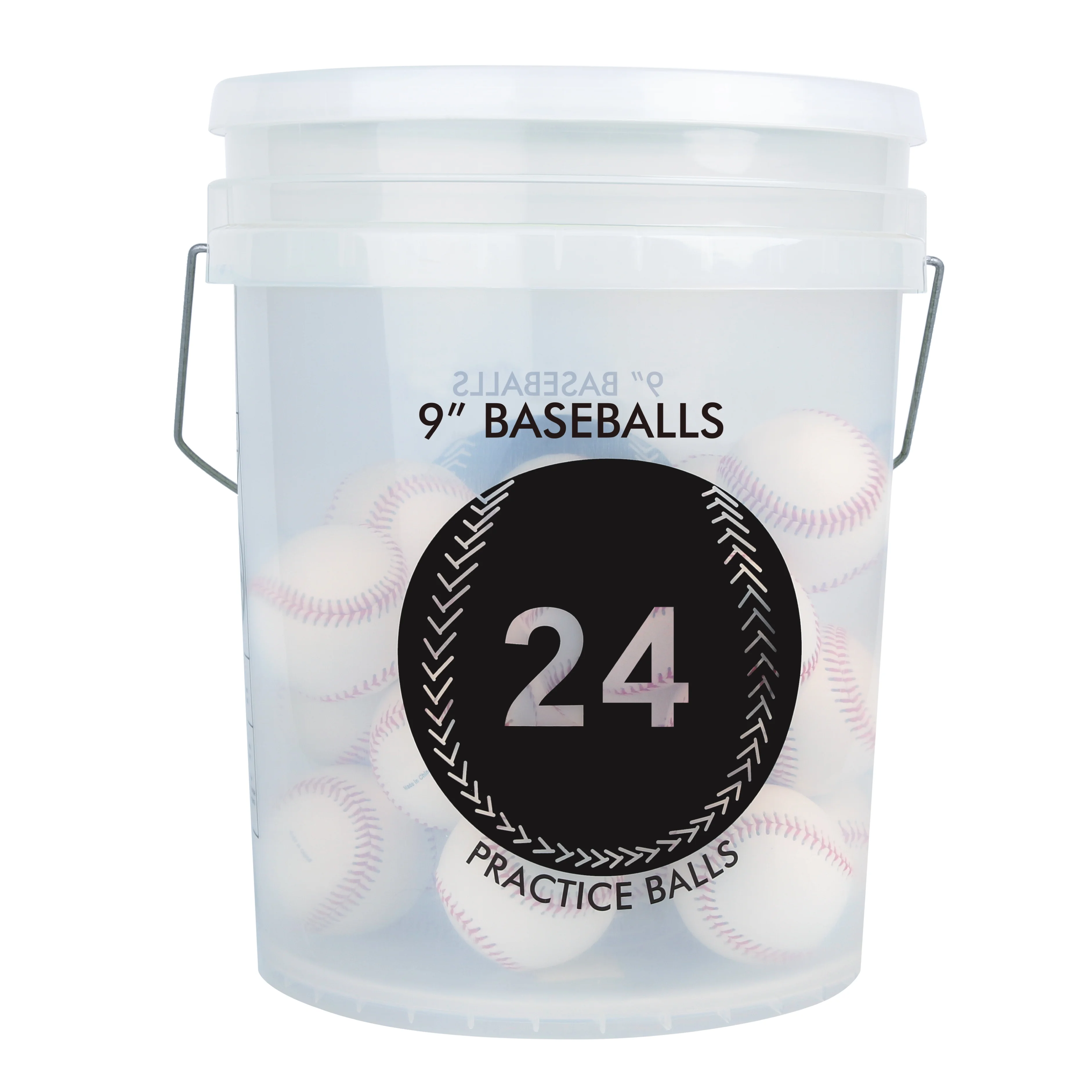 Athletic Works Set of 24 PVC Leather Practice Baseballs in Bucket