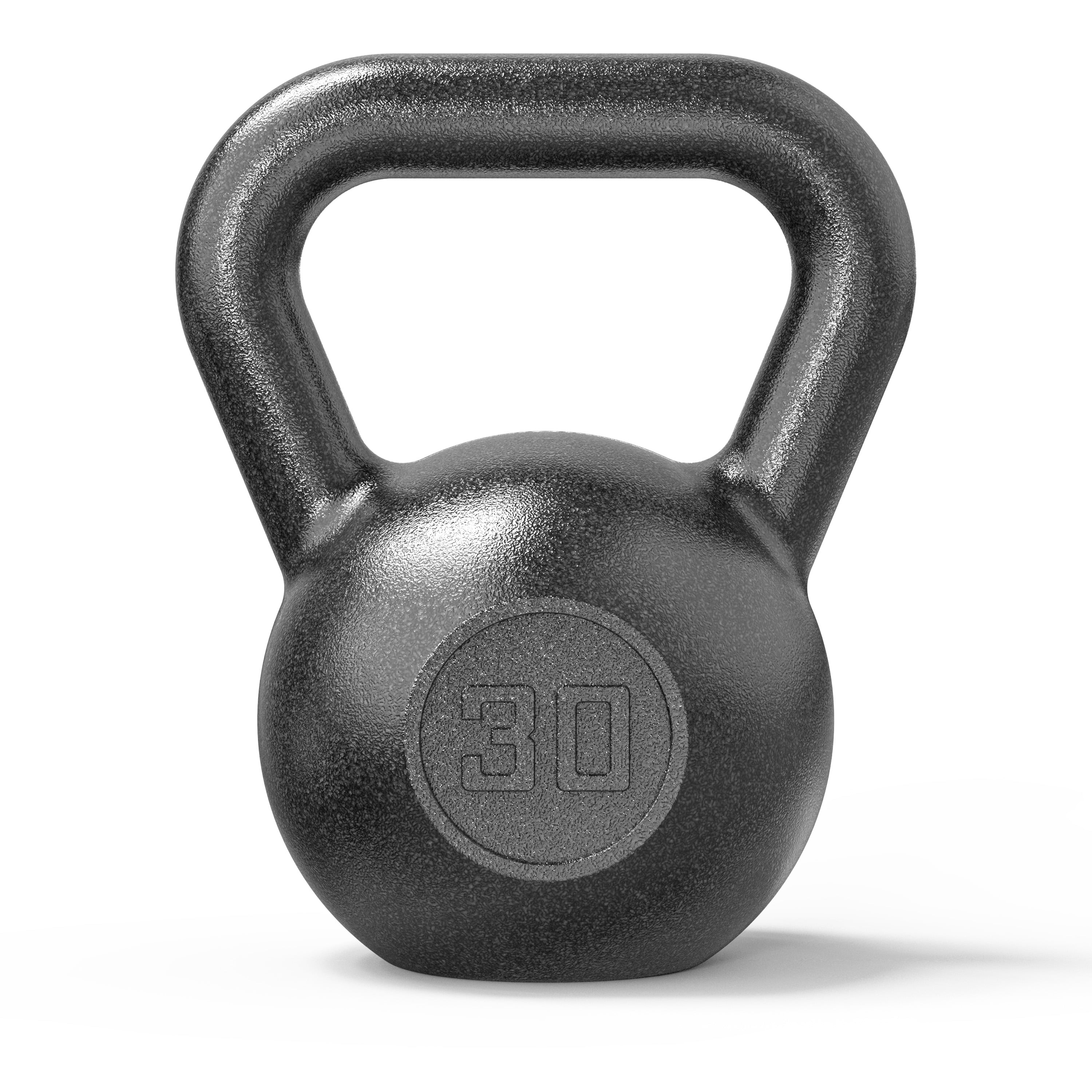Athletic Works 30lb Kettlebell, Casting Iron, Durable Hammertone Finish, Black