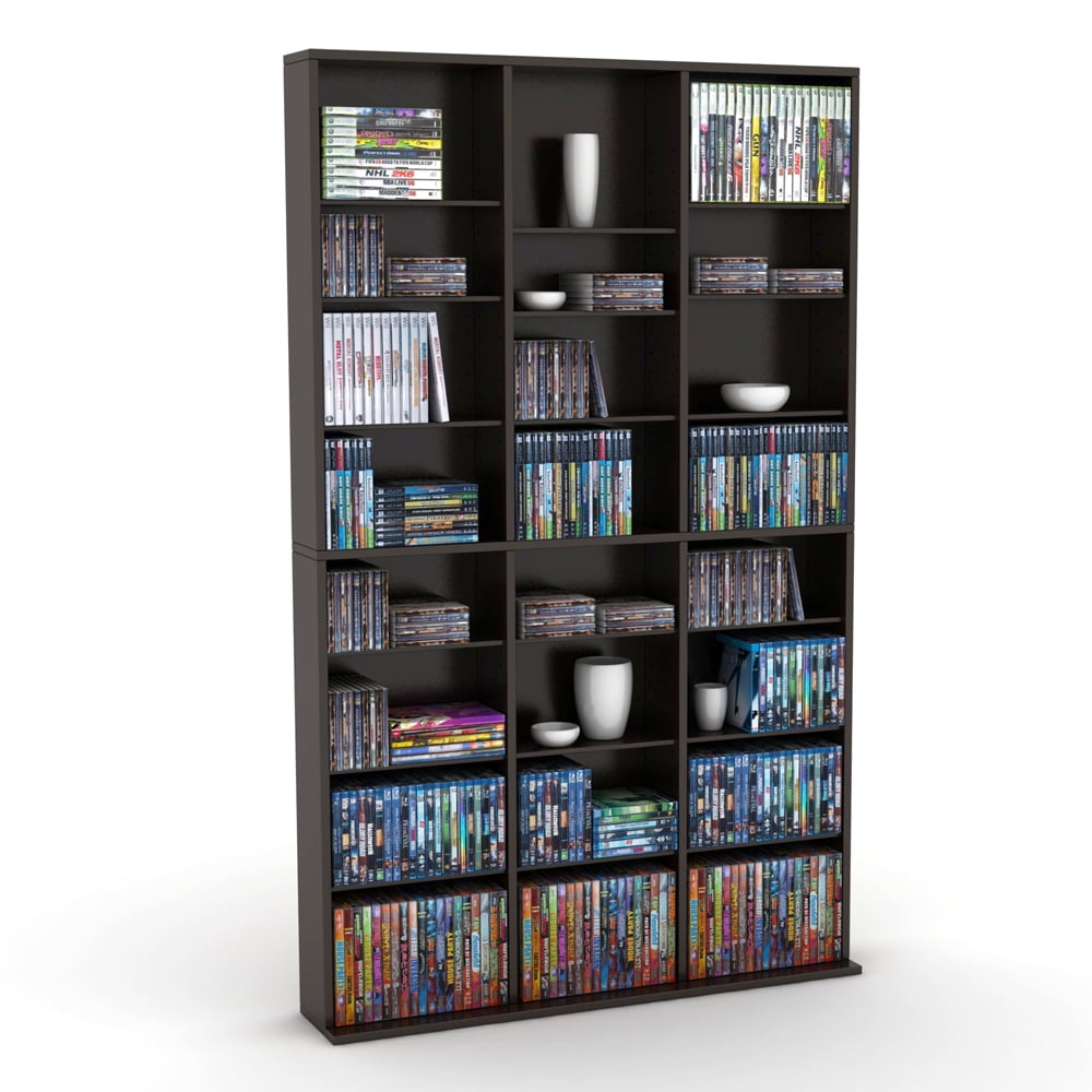 Atlantic Oskar 61" Large Triple Slim Multimedia & Bookcase in Espresso