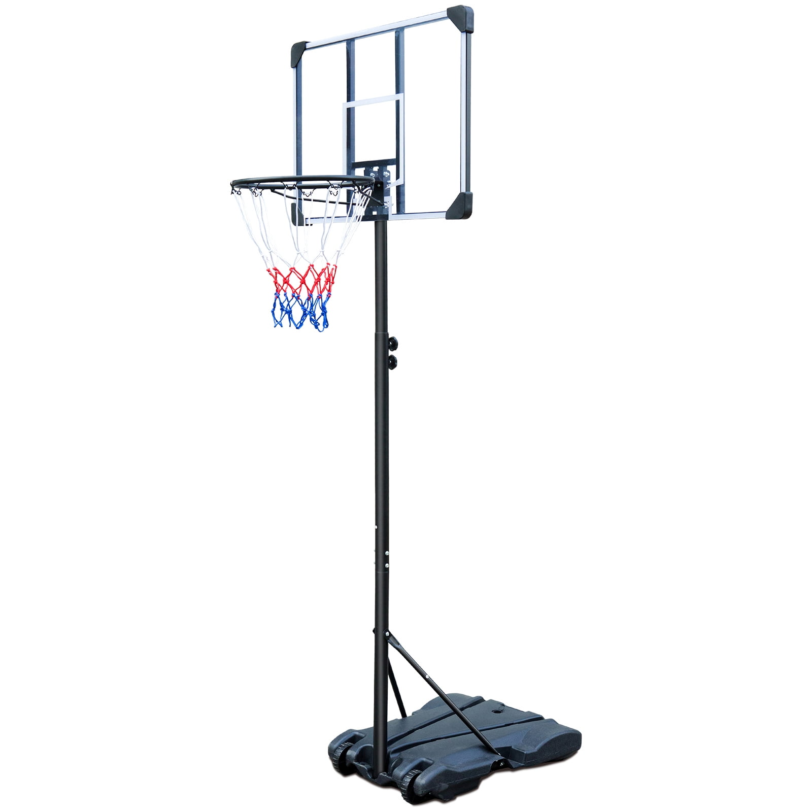 Aukfa Portable Basketball Hoop Adjustable Height 5.4ft - 7ft Backboard for Kids Adults Indoor Outdoor - Black