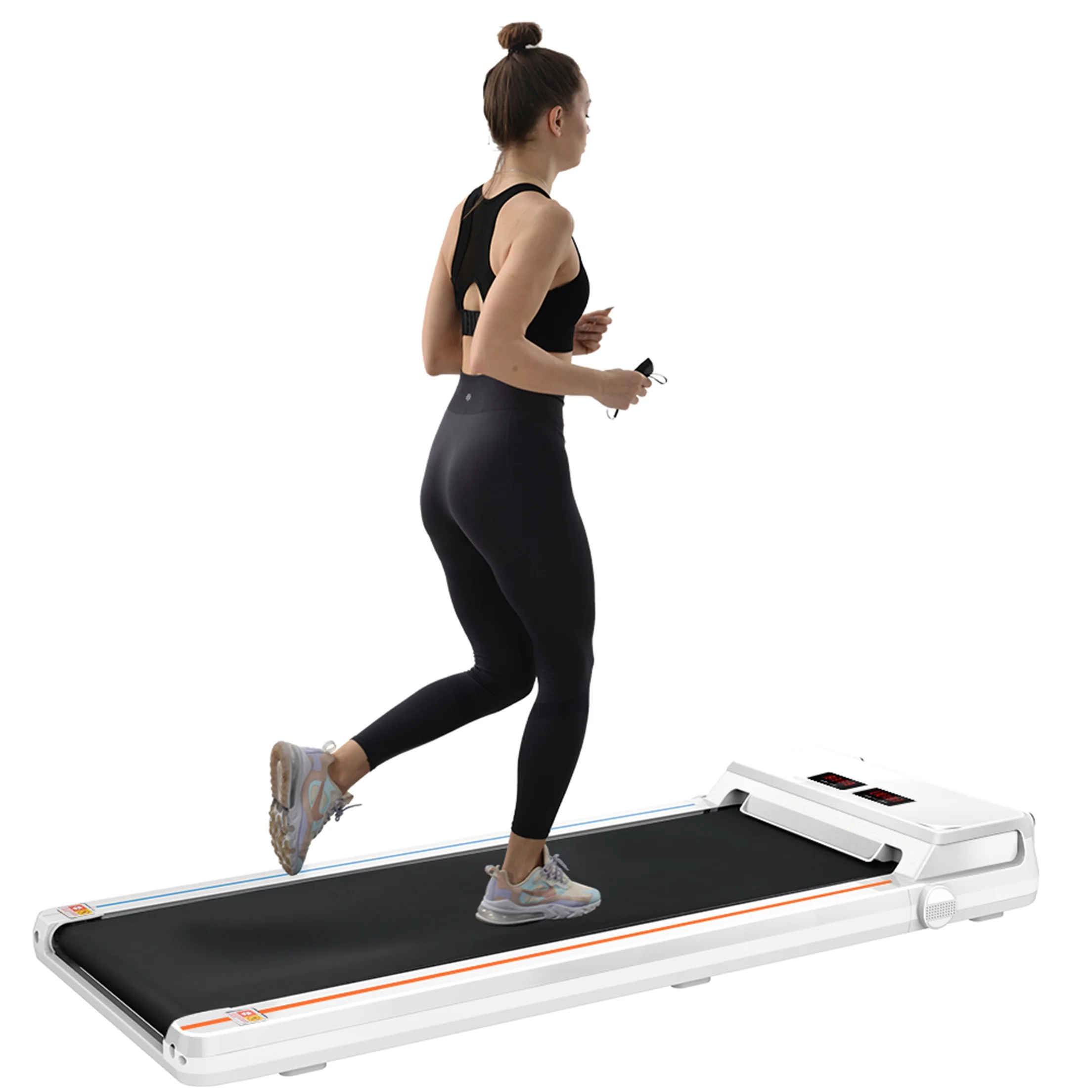 Aukfa Under Desk Treadmill- 2.5 HP Slim Running Walking Pad- 265 lbs Capacity- APP Bluetooth for Home Office Use