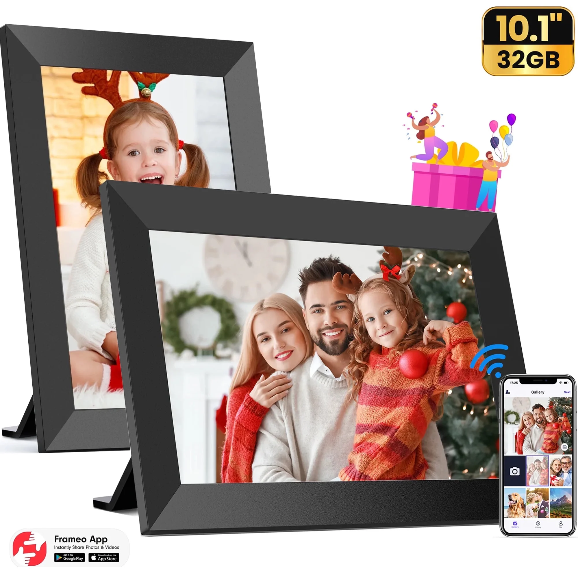 Aursear 10.1" WiFi Digital Picture Frame, 1280x800HD IPS Touch Screen Digital Photo Frame,32GB Memory, Auto-Rotate, Share Photos/Videos Instantly via App from Anywhere