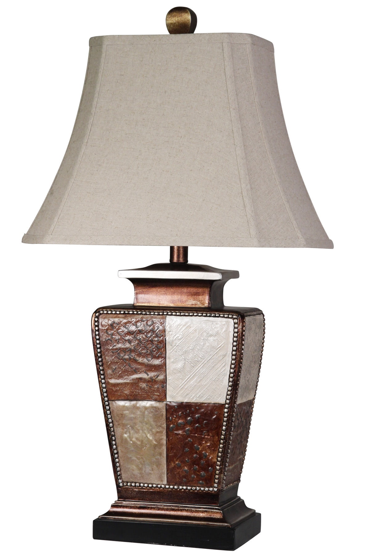 Austin Table Lamp - Bronze, Cream, Gold Leaf Finish - Taupe Fabric Shade