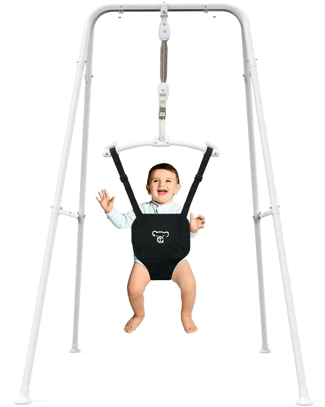 Baby Jumper with Stand, Baby Bouncer&Baby Jumper Activity Center, Baby Exerciser for Girl/Boy, Infant Ideal Gift, White