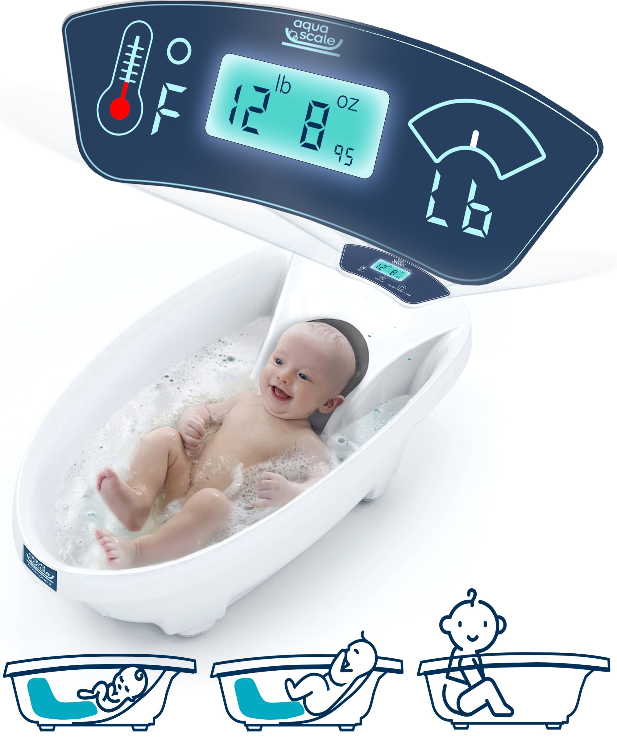 Baby Patent Aqua Scale 3-in-1 Digital Scale Water Thermometer and Infant Tub