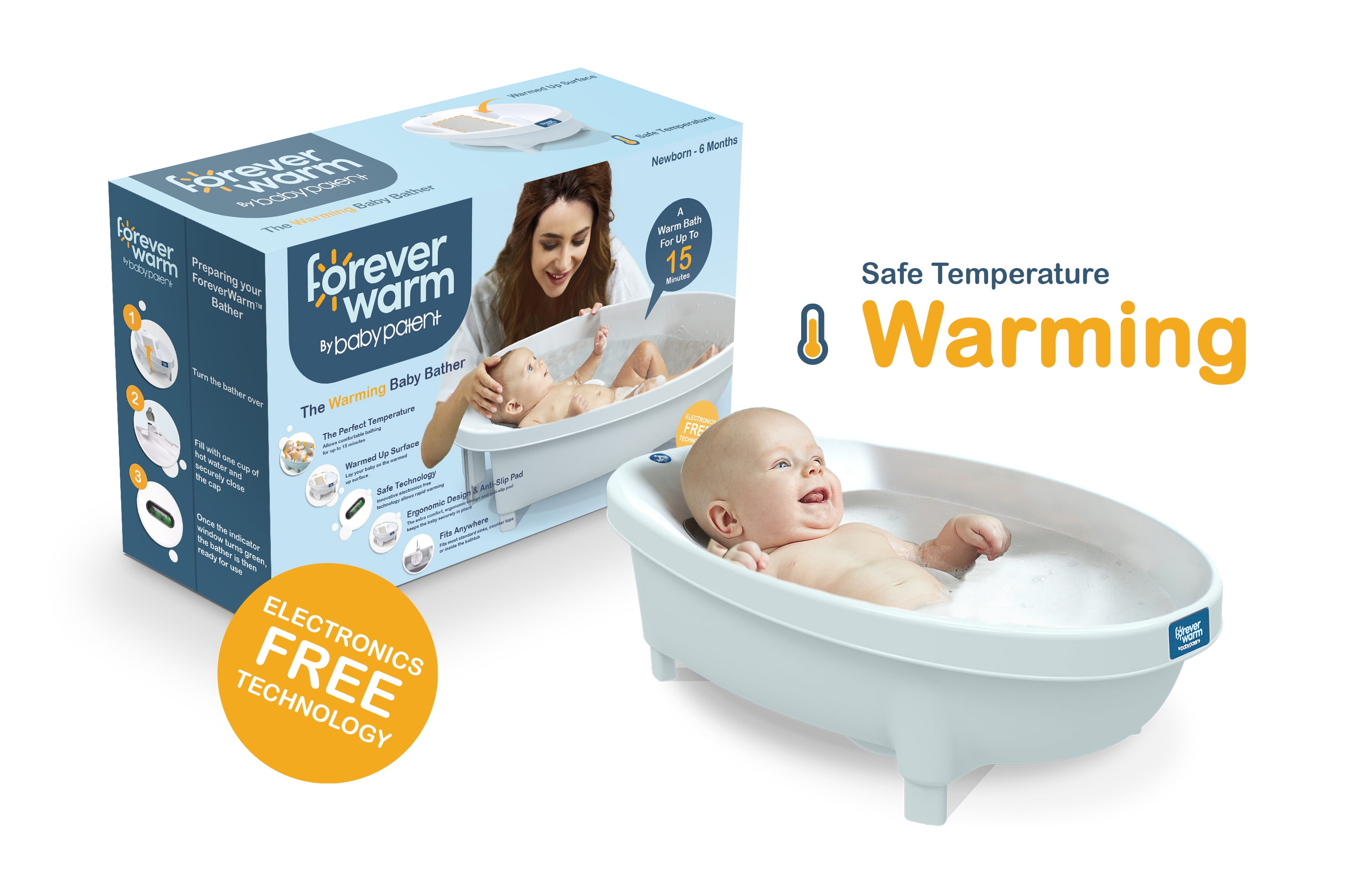 Baby Patent Forever Warm Warming Baby Bathtub Bather
