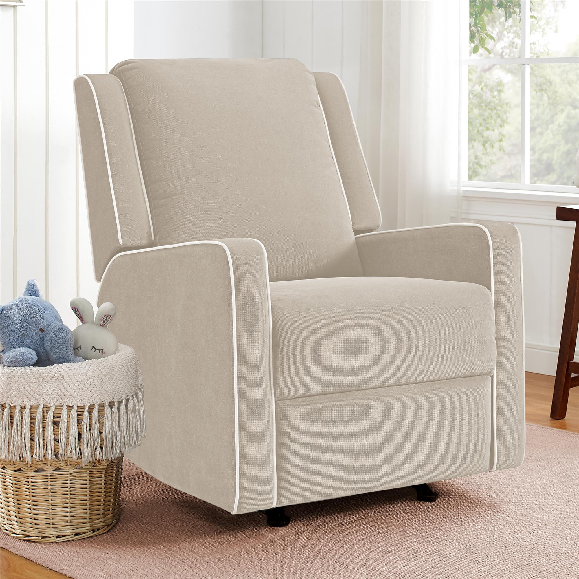 Baby Relax Robyn 2-in-1 Nursery Rocker Recliner, Beige Linen