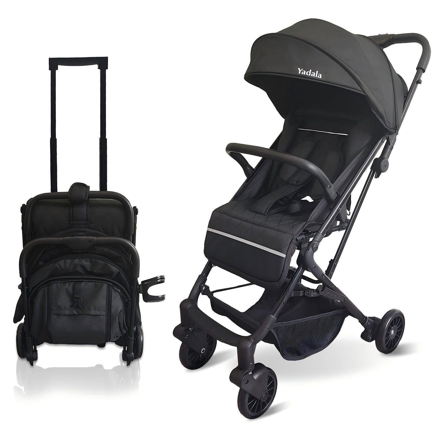 Baby Stroller,Yadala Foldable Lightweight Stroller, Compact Travel Stroller for for Newborn Baby Toddler, Black