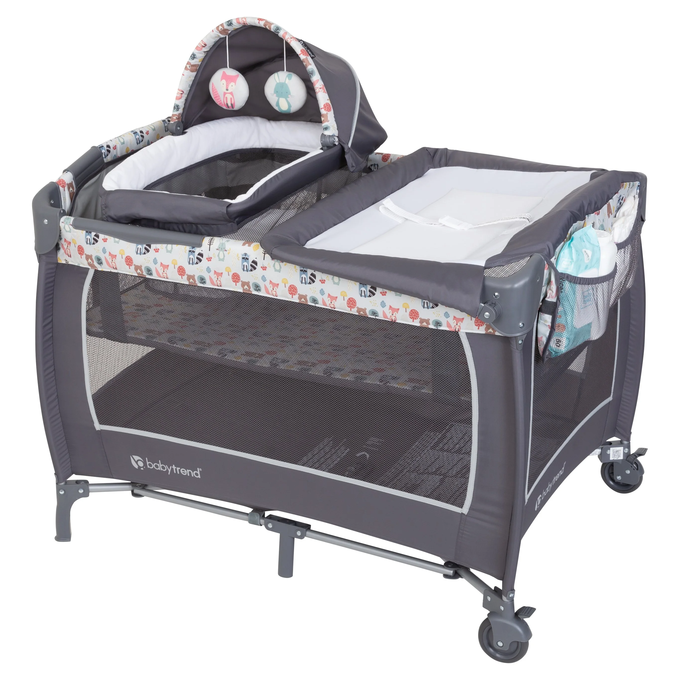 Baby Trend Lil Snooze Deluxe II Nursery Center Playard – Full-Size Bassinet, Changing Table & Tote Bag